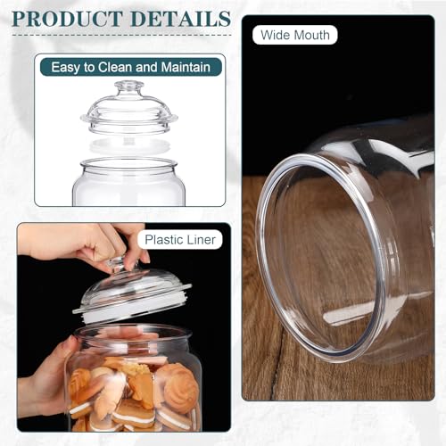 2 Pack 192 oz Clear Plastic Candy and Cookie Jars with Lids - Classic / 192 oz