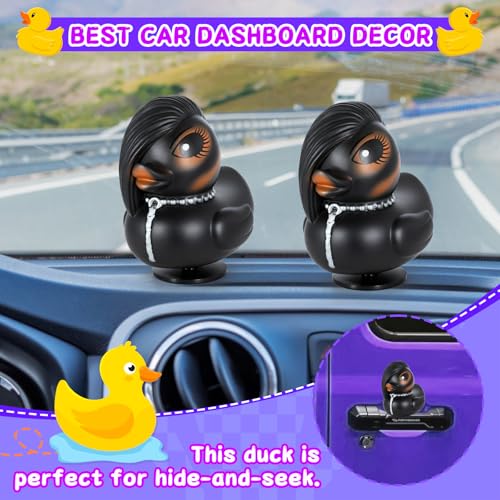 Black Rubber Duck on Base - Goth & Punk Decor, Dashboard & Collectible Figurine