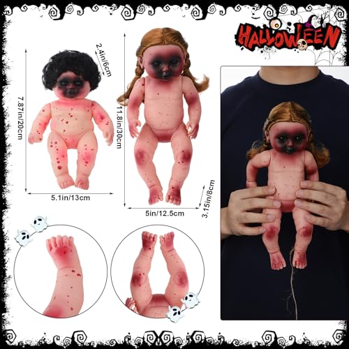 Halloween Creepy Ghost Dolls Hanging Decoration Set - 8 pcs, Spooky Halloween Decor