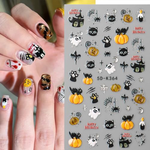 Halloween Nail Stickers for Nail Art Ghost Variation 2 Sheets - Spooky Decals