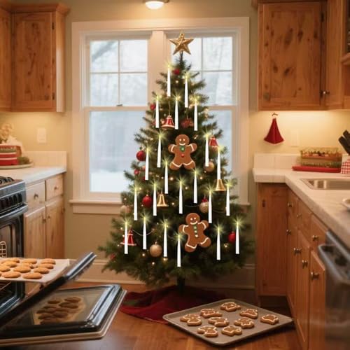 20 Pcs Floating Candles with Remote Wand - Flickering LED Flameless Indoor Decor - White & Remote Control