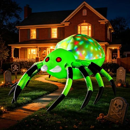 12FT Inflatable Halloween Spider with LED Lights Outdoor Yard Decoration