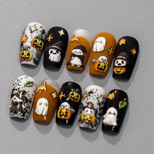 Halloween Ghost Nail Stickers - Self-Adhesive 5D Embossed Nail Art Decals - Ghost Variation