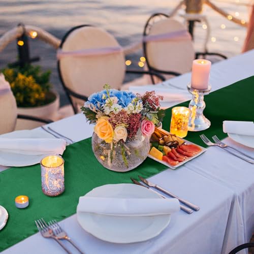 Dark Green Satin Table Runner Bulk 24 Pcs - 12 x 108 Inches - Variation of THIS listing