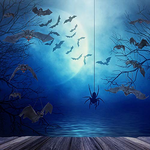 Halloween Hanging Bat Decorations - Realistic Rubber Bat Set for Party & Spooky Decor