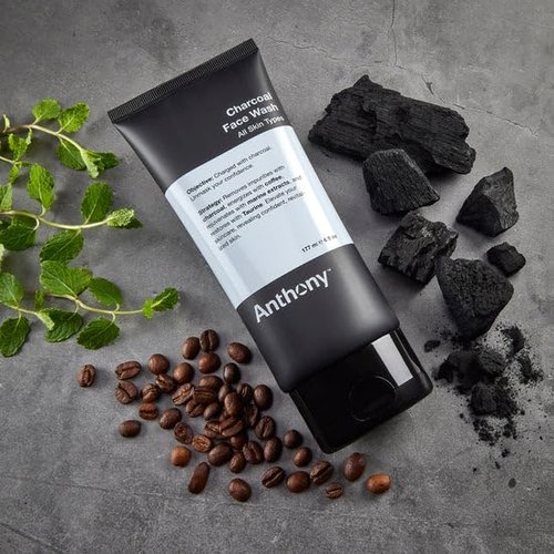Anthony Charcoal Face Wash - Detoxifying & Energizing Formula with Coffea Arabica | 6 Fl Oz, Sulfate-Free