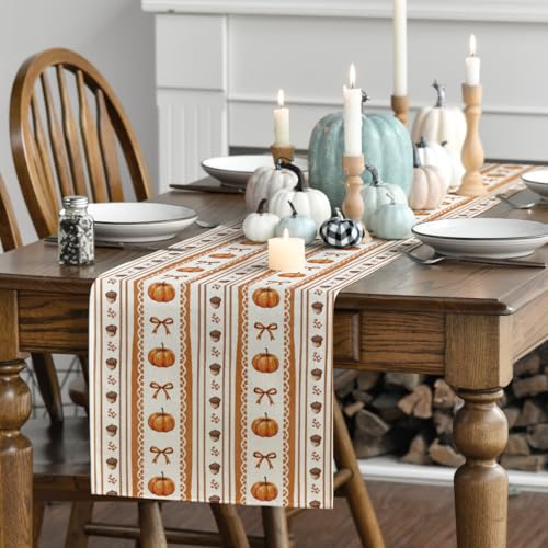 Orange 13x36 Inch Fall Table Runner - Polyester Home Decor for Parties