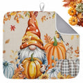Fall Dish Drying Mat Pumpkin Orange 18x24 Inch | Absorbent Microfiber Kitchen Counter Mat