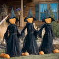 Lighted 5FT Halloween Witches Stakes Outdoor Decor - 3 Pack Spooky Yard Props