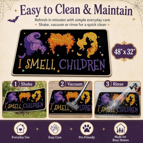 Halloween Door Mat 2'8" x 4' I Smell Children Front Entrance Rug - Non-Slip
