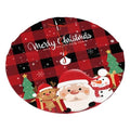 Buffalo Plaid Santa Claus Deer Snowman Christmas Tree Skirt 48 Inch - Holiday Decor