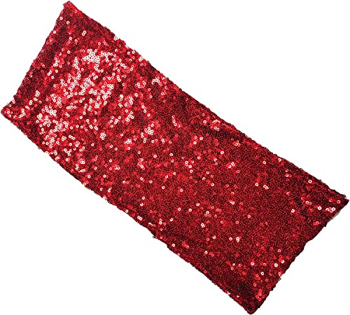 25PCS Red High Elastic Sequin Chair Sashes Bling Bling Party Decoration