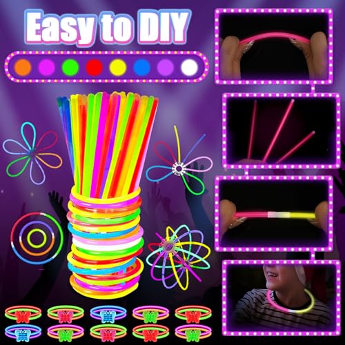 269PCS Glow in the Dark Party Supplies Kit for Kids & Adults - Neon Party Favors