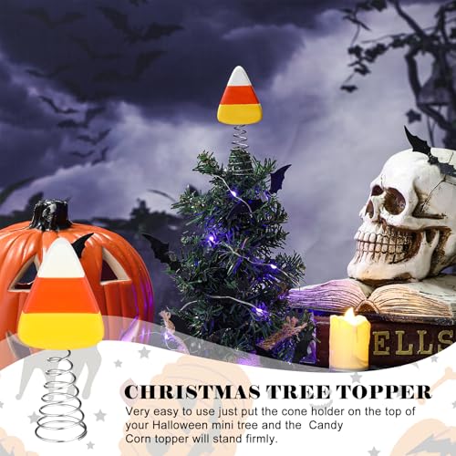 Mini Candy Corn Halloween Tree Topper - Yellow, 4 Inch Fall & Thanksgiving Decor