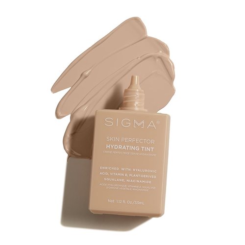 Sigma Beauty Skin Perfector Hydrating Tint - Lightweight Buildable Foundation in Light Beige (2) | Infused with Hyaluronic Acid & Niacinamide