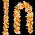 2 Pack Fall Leaf Garland with Lights - 12Ft Autumn Maple String Lights for Thanksgiving Halloween Decorations