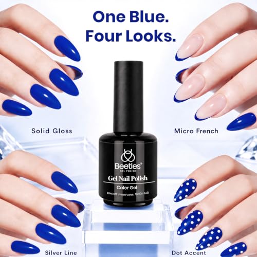 Beetles Blue Gel Nail Polish Sapphire Love - Creme Blue Variation 15ML