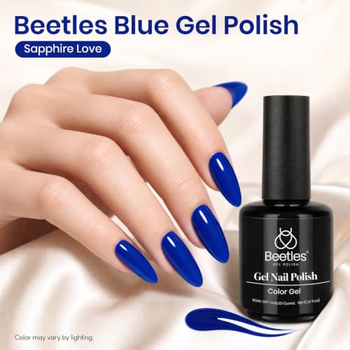 Beetles Blue Gel Nail Polish Sapphire Love - Creme Blue Variation 15ML