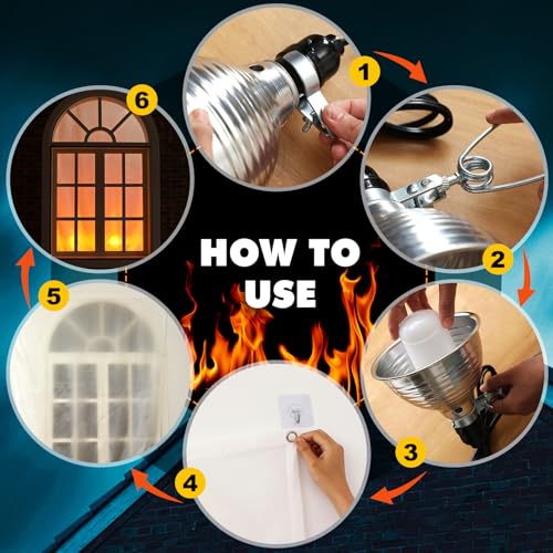 Halloween Fire Effect Projector Decorations for Windows & House Decor