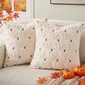 Fall Beige Pumpkin Pillow Covers 20x20 Set of 2 - Double-Sided Autumn Decor