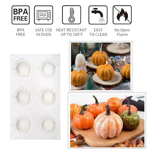 Pumpkin Silicone Molds 3D Halloween Thanksgiving Baking Mold - White, Medium, 1