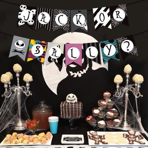 Halloween Skeleton Gender Reveal Banner Spooky Party Decorations