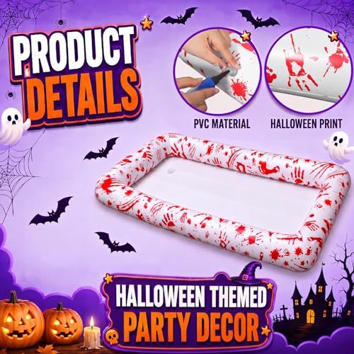 Large Halloween Inflatable Cooler Set - Spooky Blood Pattern, 52.76 x 25.2 Inches