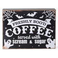 Halloween Wooden Sign for Coffee Bar - Ghost and Spooky Decor, 8x6 Inches
