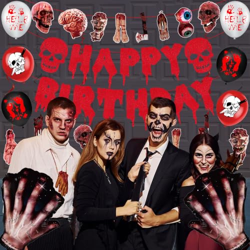Halloween Zombie Party Decorations Set - Horror Themed Birthday Supplies