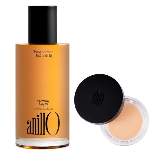 Fig Whisky Body Care Set – Body Oil & Solid Perfume Balm with Fig Extract, Jojoba Oil & Argan Oil – Deep Hydration & Long-Lasting Woody Scent, Vegan & Paraben-Free, Portable & Non-Sticky Essentials