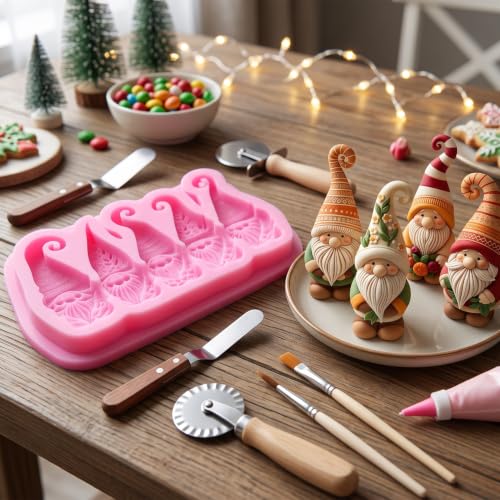 Christmas Gnome Silicone Mold Dwarf Fondant Chocolate Mold - Style N