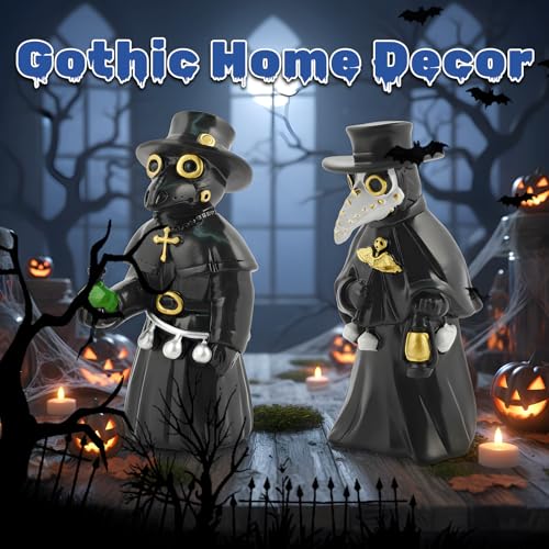 Plague Doctor Figurines - Resin Gothic Halloween Decor, 2 Pcs - Variation of THIS listing