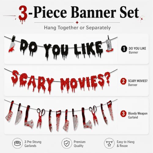 Halloween Scream Theme Banner - Spooky Horror Party Wall Decor