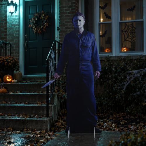 Life Size Horror Cardboard Cutout Halloween Michael Figure Decorations - Blue Variation
