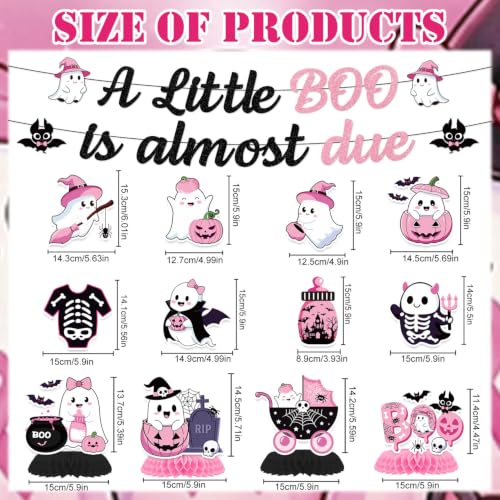 Pink Halloween Baby Shower Decorations - Little Boo Ghost Theme Set