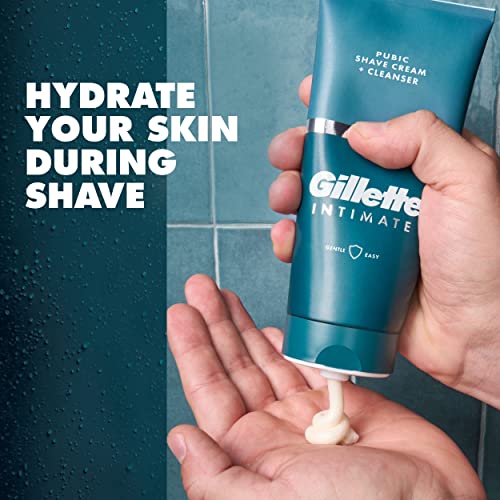 Gillette Intimate 2-in-1 Pubic Shave Cream & Cleanser - 6 Oz, Gentle & Paraben-Free