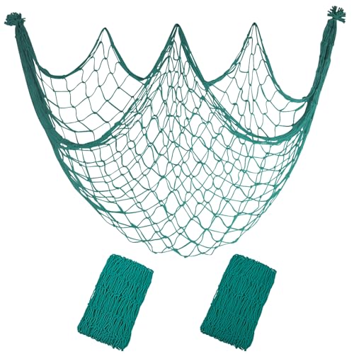 X-Large 10x5 Feet Aqua Fish Net for Party & Home Decor - 2 Pack