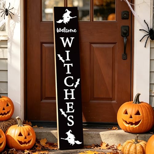 Halloween Porch Sign Outdoor Wooden Halloween Decorations 46.8 Inch