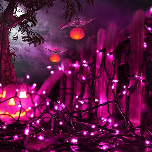 Purple Halloween String Lights 75ft 300 Mini Bulbs Incandescent Indoor Outdoor Decoration - Variation of Purple / 75ft