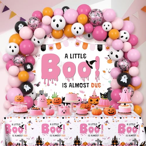 Halloween Baby Shower Balloon Arch Kit Pink Boo Decorations Party Supplies