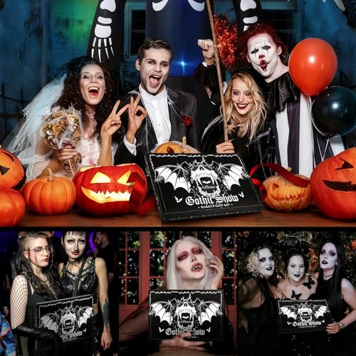 Goth Makeup Kit - Halloween Face Paint, Lipstick, Eye Shadow, False Eyelashes & Nails