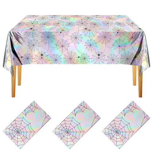 Halloween Spiderweb Iridescent Holographic Tablecloth - Spooky Party Decor - Variation of THIS listing