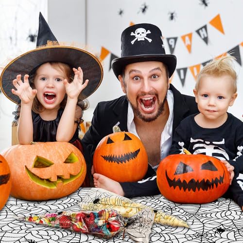 84x60 Inch Halloween Lace Tablecloth with Spider Web Design - Indoor Decor