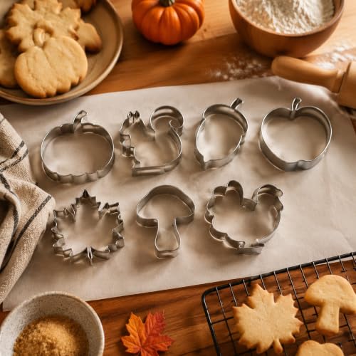 Fall Thanksgiving Cookie Cutters 7PCS Stainless Steel Biscuit Molds - Fall