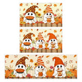 Fall Ghost Pumpkin Kitchen Mat Set of 2 Non Slip Washable Rug, Autumn Halloween Decor