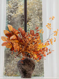Artificial Fall Magnolia Leaf Stems - 12 Pieces, 30 Inch Autumn Decor with Moneywort Variation