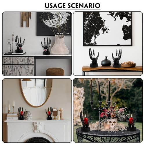 Black Skeleton Hand Ring & Tealight Candle Holder 2PCS - Gothic Halloween Decor Variation of THIS listing: Black2p / 1