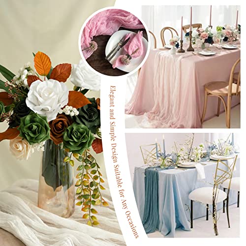 Orange Cheesecloth Table Runner 35x120in - Set of 12 for Wedding & Party Decor