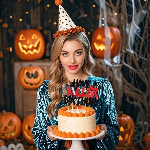 Halloween Blood Knife Cake Topper & Cupcake Picks Set - Spooky Horror Party Decorations