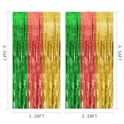 Hawaii Party Backdrop Decorations - Vibrant Summer Streamers, Foil Fringe Curtains, 10 Pcs - Hawaii Color